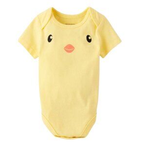 Baby Easter Chick Graphic Bodysuit  9-12 M Unisex Short Sleeve Cotton Yellow NWT